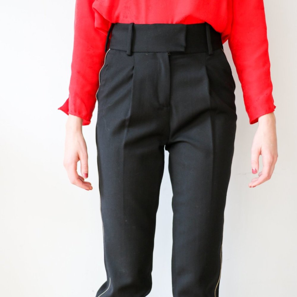 Maje Black Trousers Pants High Waisted